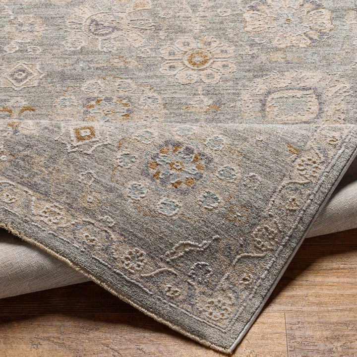 Wurtulla Gray And Beige Traditional Floral Design Rug - The Rug Decor