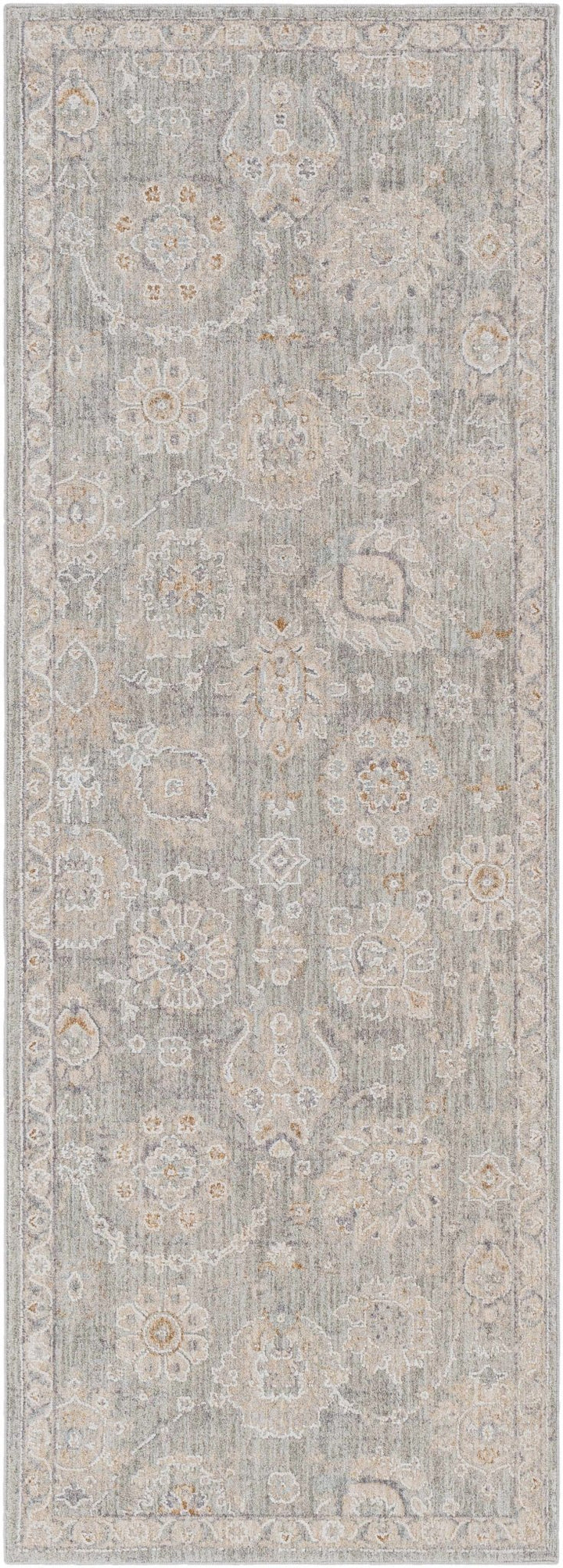 Wurtulla Gray And Beige Traditional Floral Design Rug - The Rug Decor
