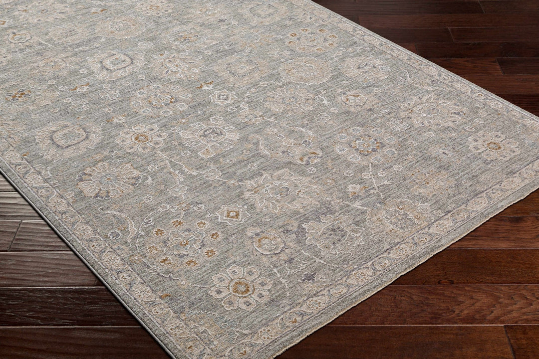Wurtulla Gray And Beige Traditional Floral Design Rug - The Rug Decor