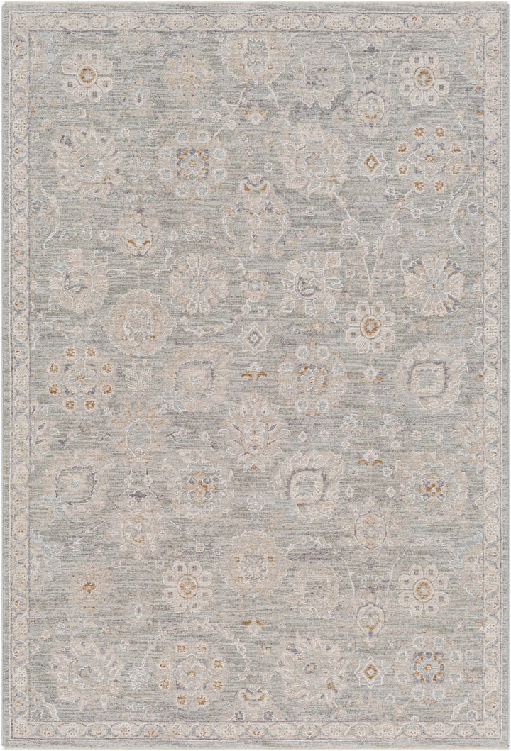 Wurtulla Gray And Beige Traditional Floral Design Rug - The Rug Decor