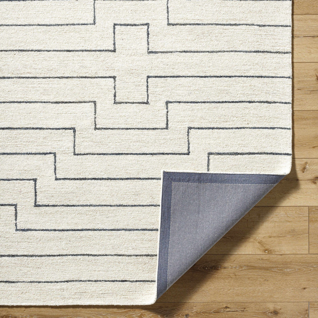 Wyome Ivory And Charcoal Contemporary Geometrical Design Rug - The Rug Decor
