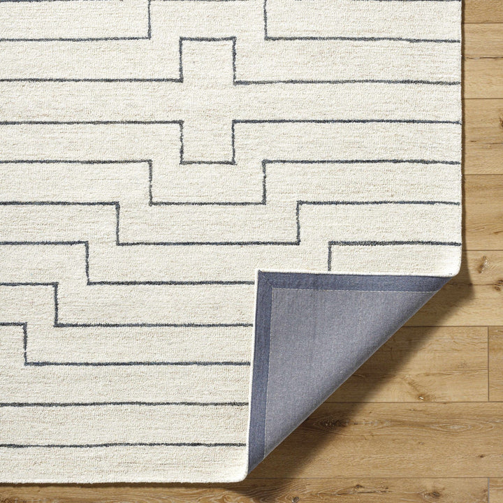Wyome Ivory And Charcoal Contemporary Geometrical Design Rug - The Rug Decor