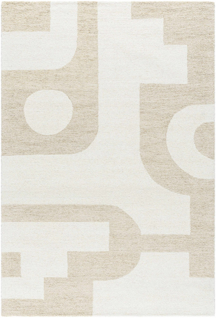 Xaila Contemporary Style Ivory And Beige Area Rug - The Rug Decor