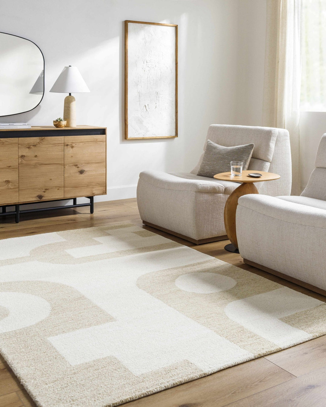 Xaila Contemporary Style Ivory And Beige Area Rug - The Rug Decor