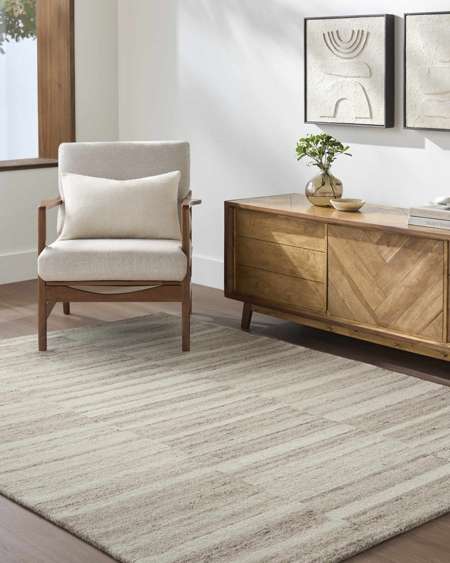 Xanti Contemporary Style Taupe Hand Tufted Wool Rug - The Rug Decor