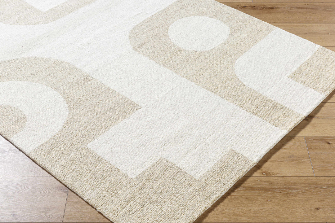 Xaila Contemporary Style Ivory And Beige Area Rug