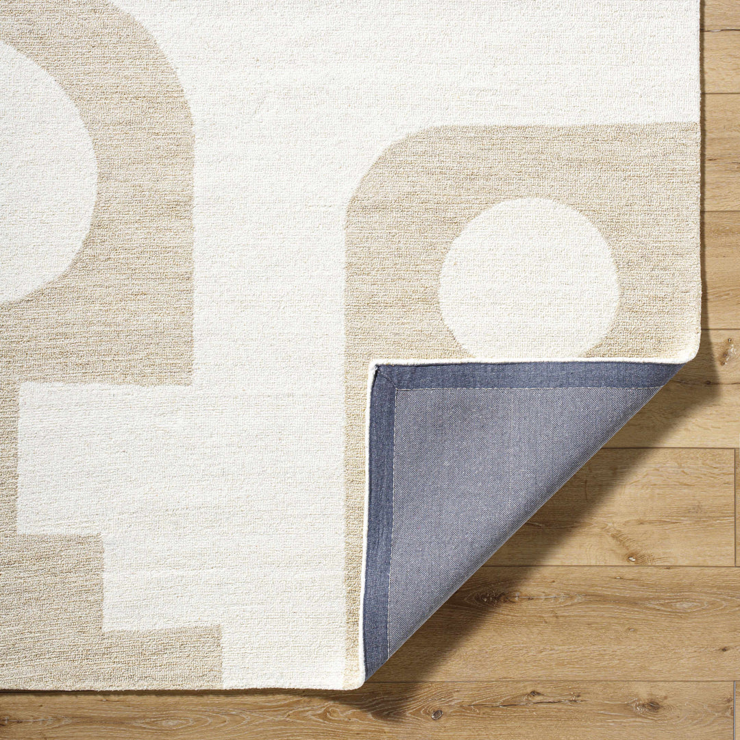 Xaila Contemporary Style Ivory And Beige Area Rug
