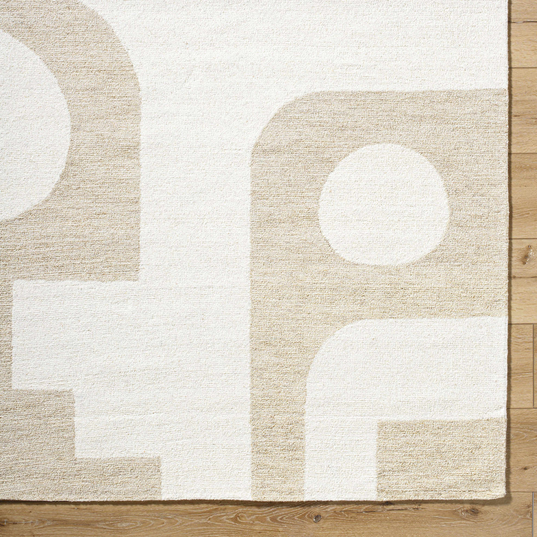 Xaila Contemporary Style Ivory And Beige Area Rug