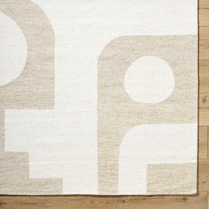 Xaila Contemporary Style Ivory And Beige Area Rug