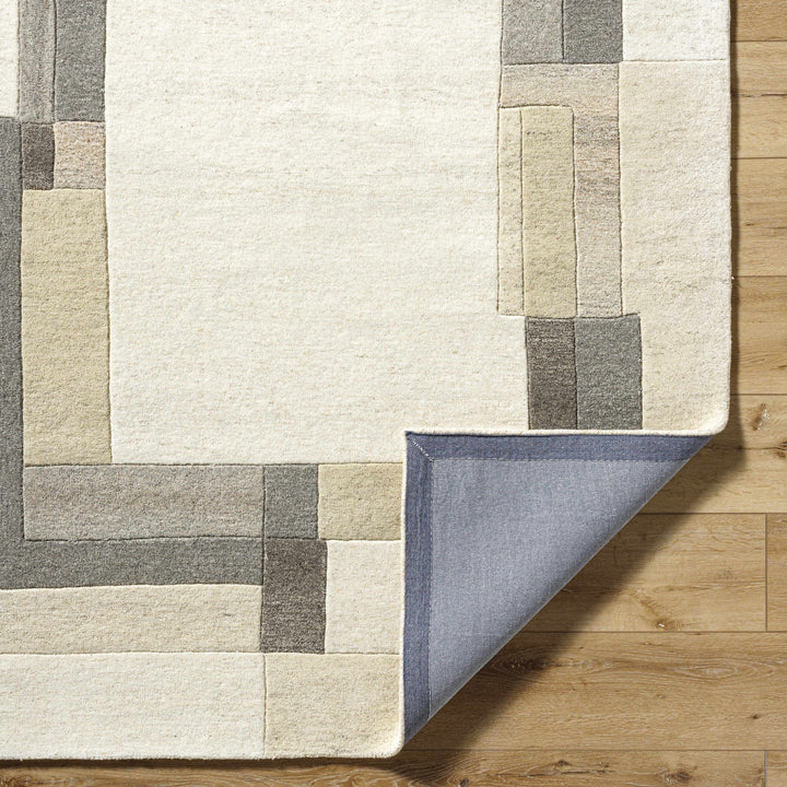 Xylo Contemporary Geometric Design Ivory And Gray Hand Tufted Wool Area Rug - The Rug Decor
