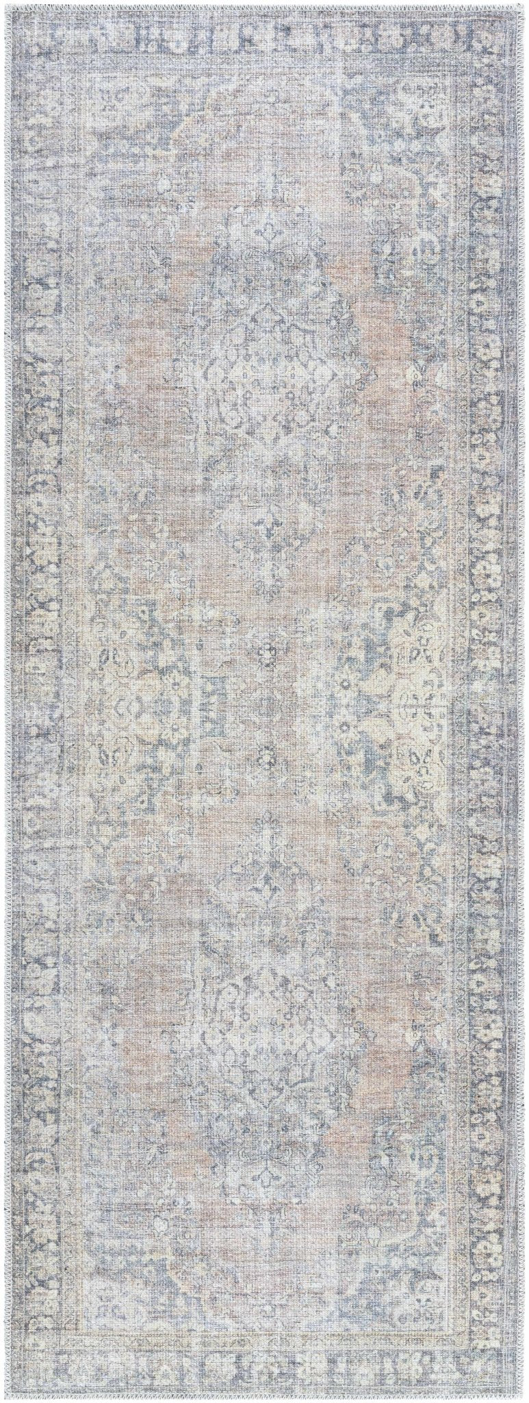 Yachi Traditional Blue And Brown Washable Area Rug - The Rug Decor