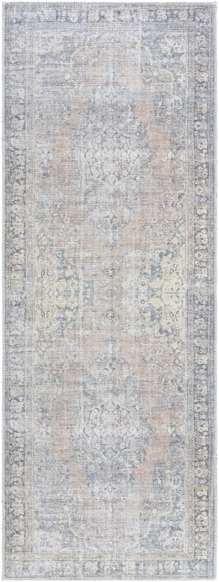 Yachi Traditional Blue And Brown Washable Area Rug - The Rug Decor