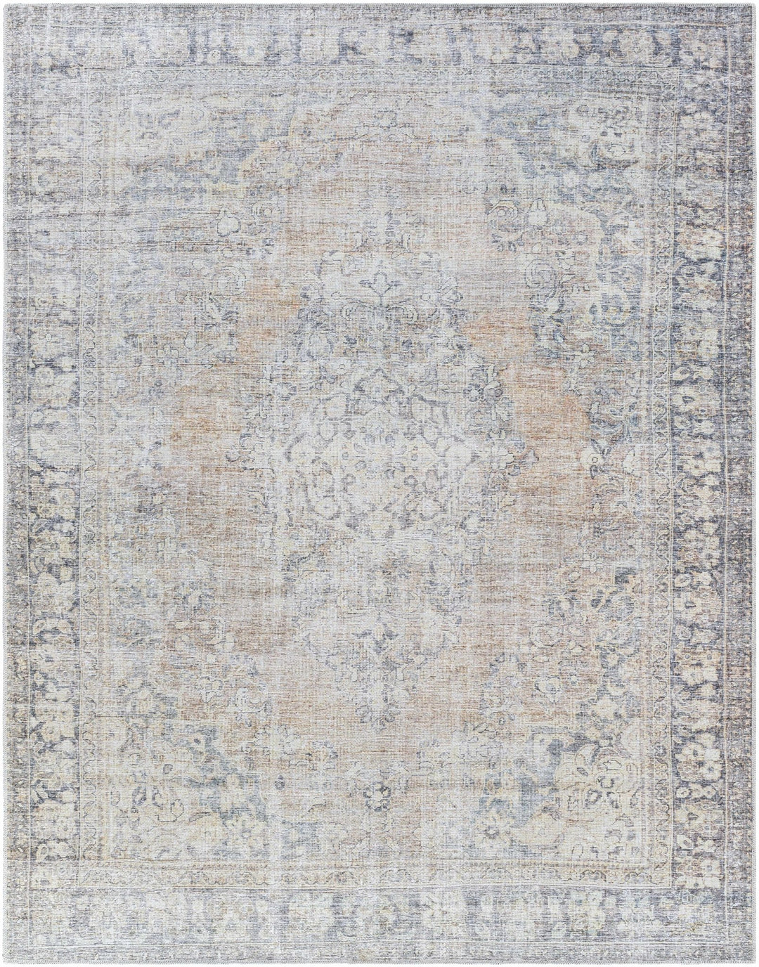 Yachi Traditional Blue And Brown Washable Area Rug - The Rug Decor