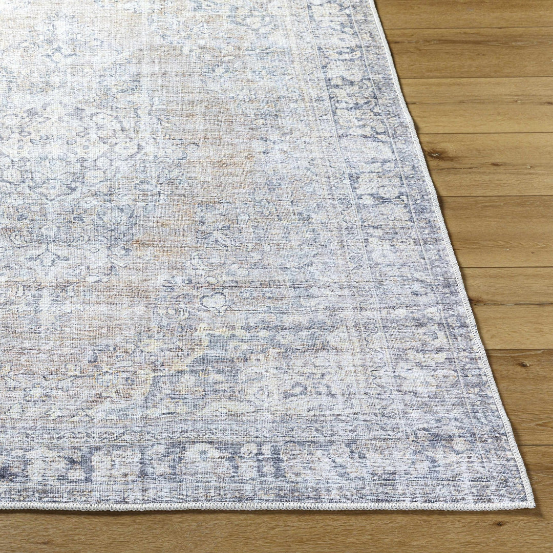 Yachi Traditional Blue And Brown Washable Area Rug - The Rug Decor