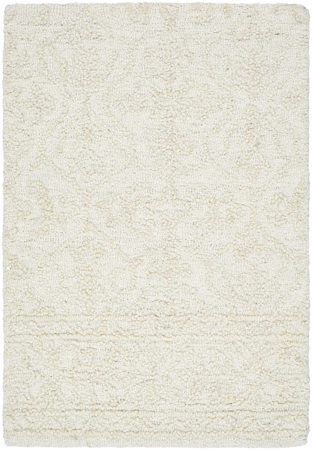 Yadid Contemporary Ivory And Cream Wool Area Rug - The Rug Decor