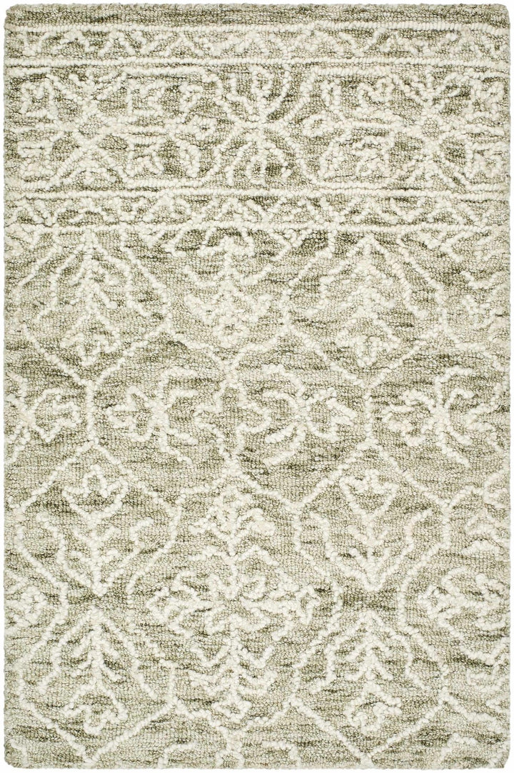 Yadid Traditional Green And White Wool Area Rug - The Rug Decor