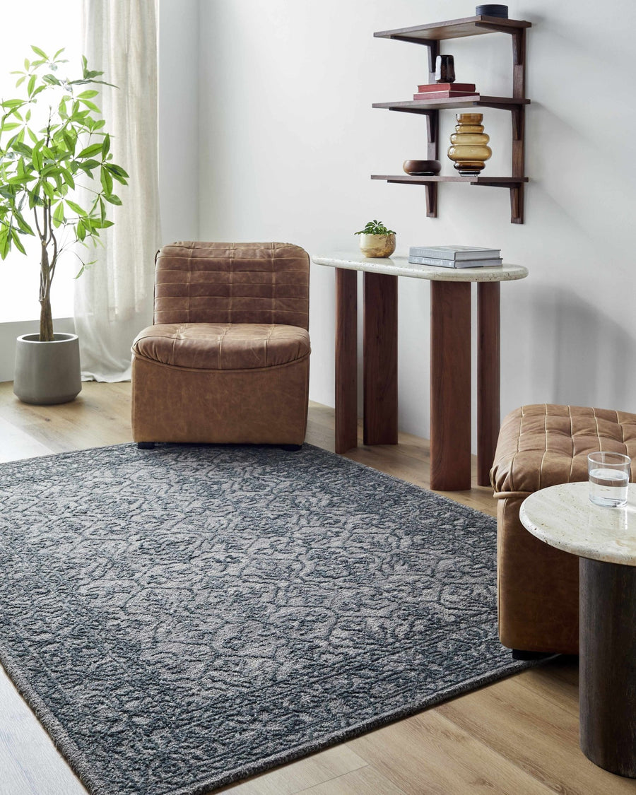 Yadid Traditional Style Charcoal And Gray Wool Area Rug - The Rug Decor