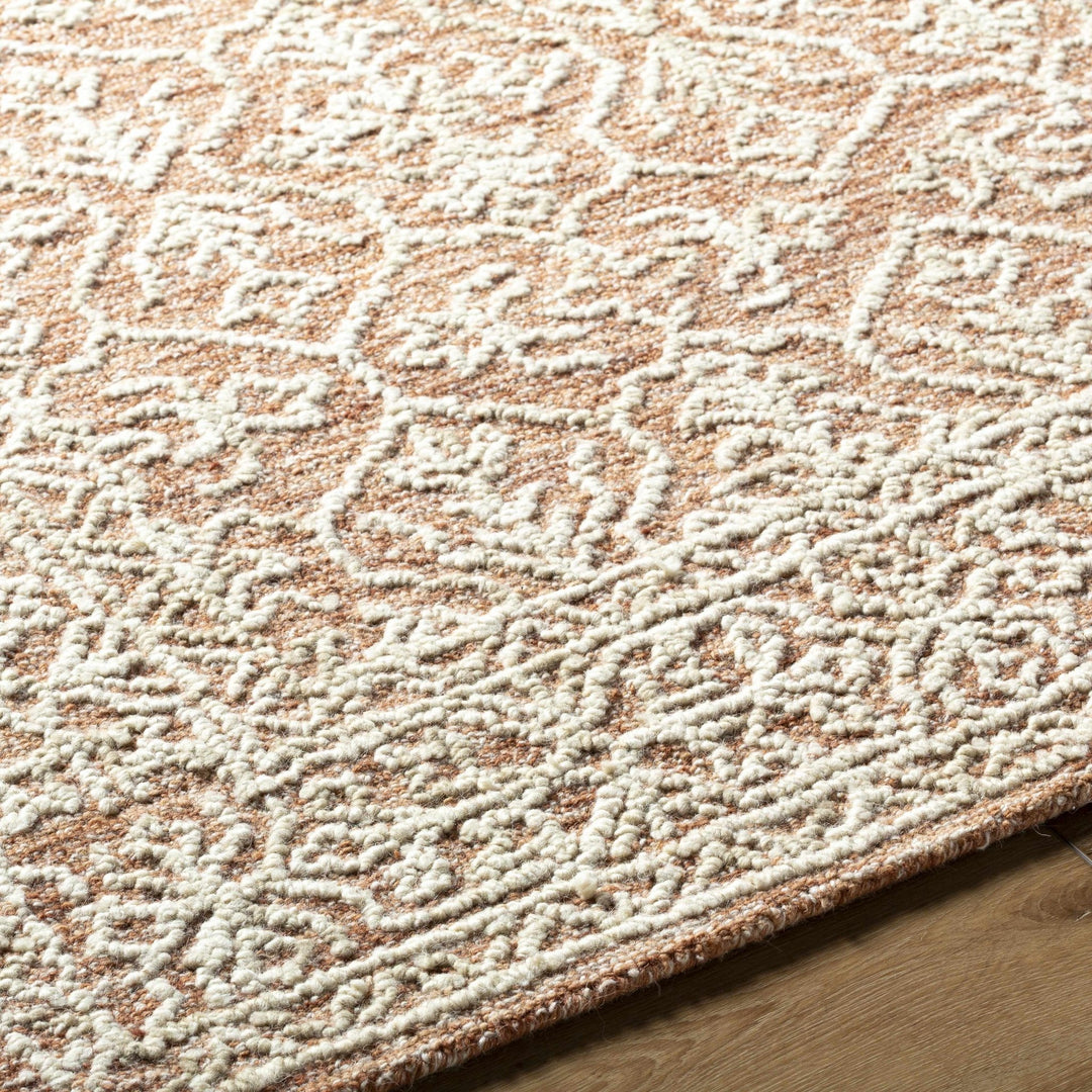 Yadid Traditional Trellis Tan And Ivory Wool Area Rug - The Rug Decor