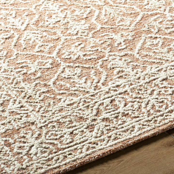 Yadid Traditional Trellis Tan And Ivory Wool Area Rug - The Rug Decor