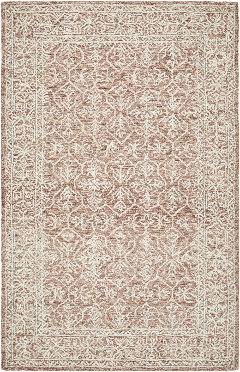 Yadid Traditional Trellis Tan And Ivory Wool Area Rug - The Rug Decor