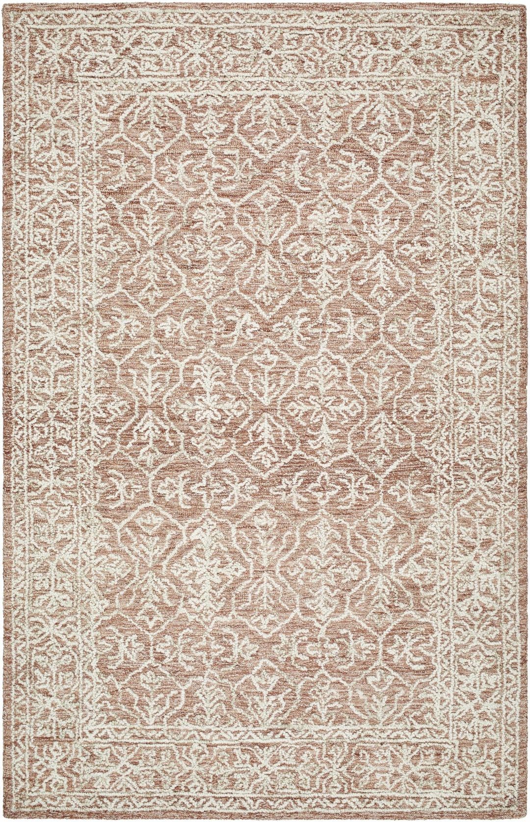 Yadid Traditional Trellis Tan And Ivory Wool Area Rug - The Rug Decor