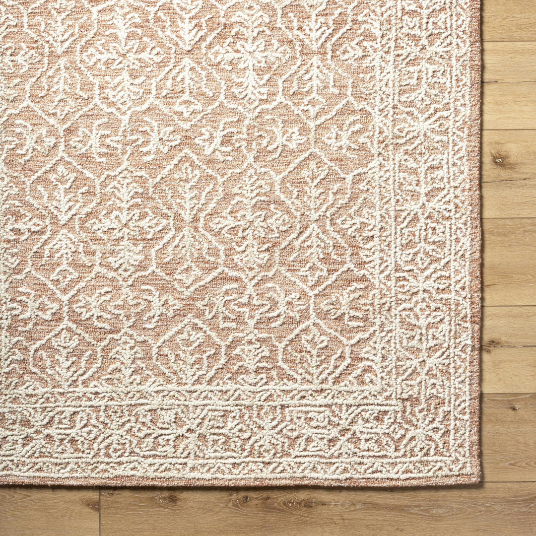 Yadid Traditional Trellis Tan And Ivory Wool Area Rug - The Rug Decor