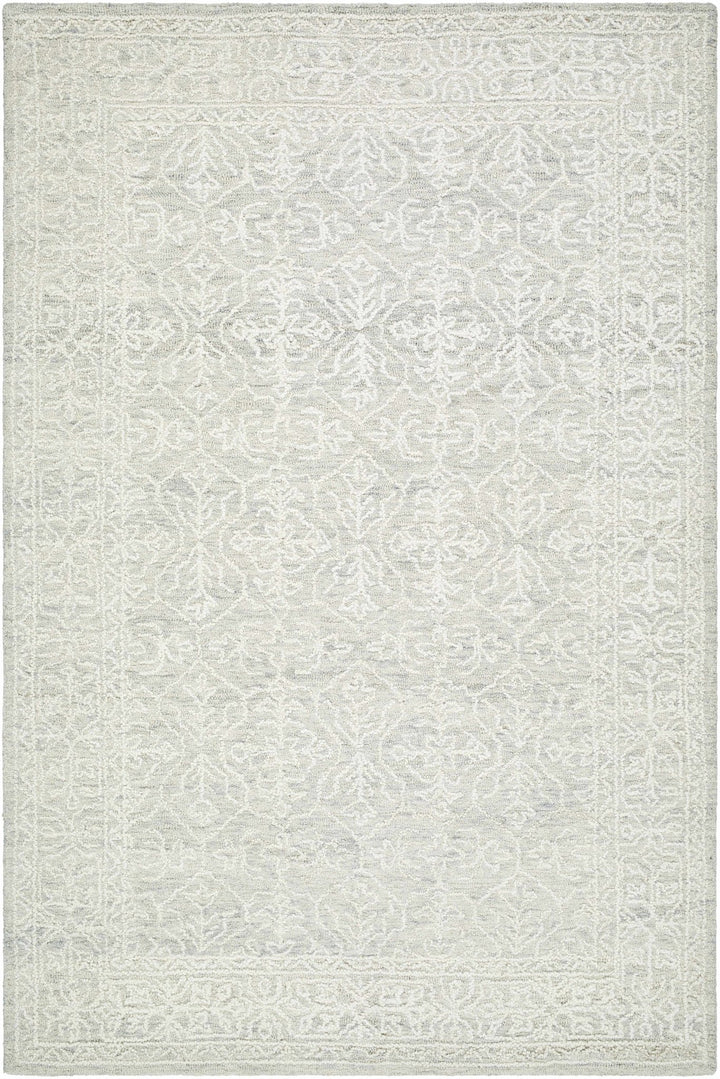 Yadid Traditional White And Gray Wool Area Rug - The Rug Decor