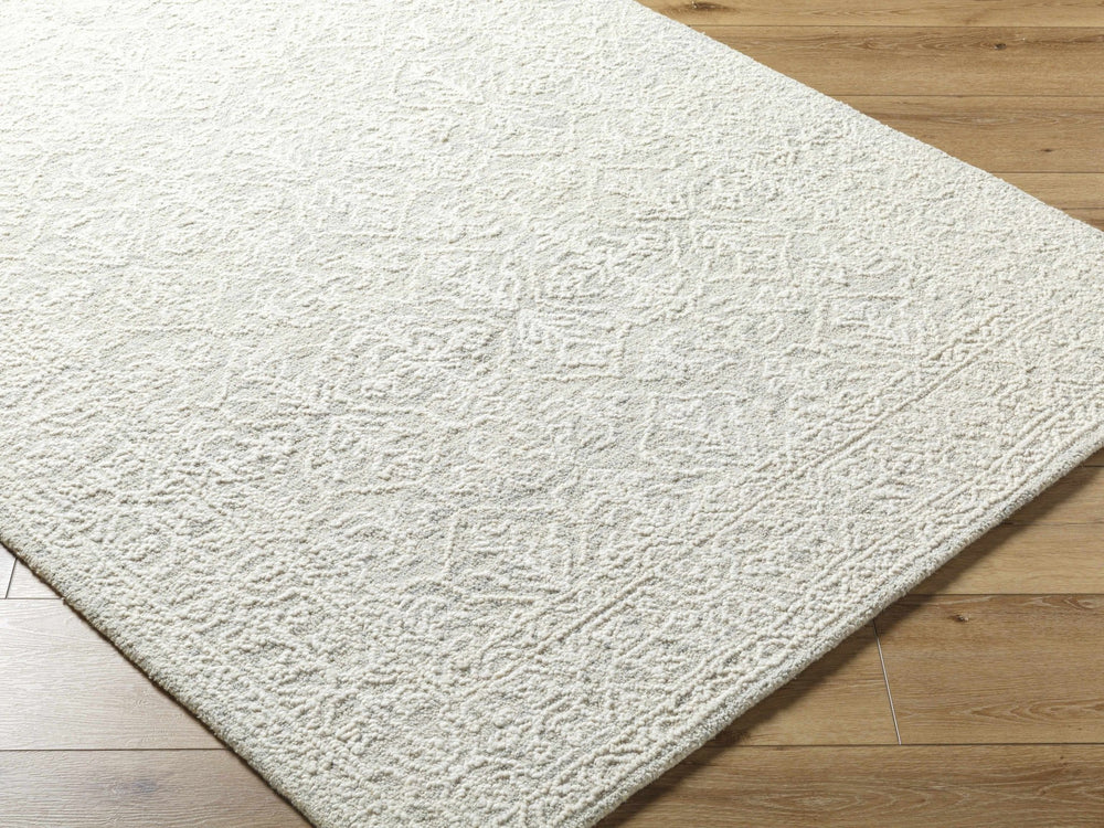 Yadid Traditional White And Gray Wool Area Rug - The Rug Decor