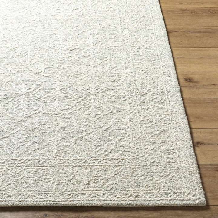 Yadid Traditional White And Gray Wool Area Rug - The Rug Decor
