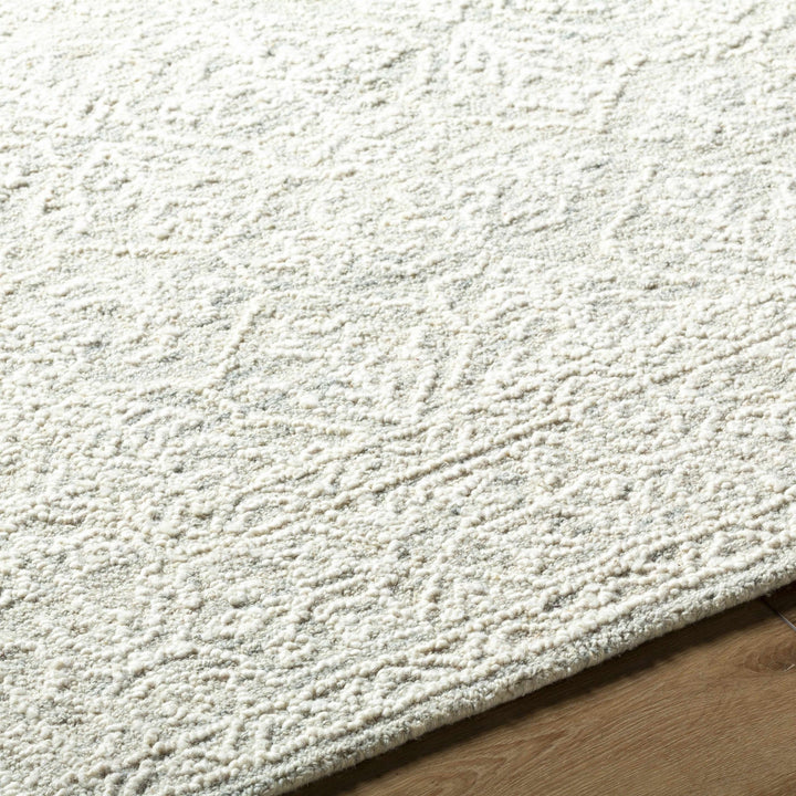 Yadid Traditional White And Gray Wool Area Rug - The Rug Decor