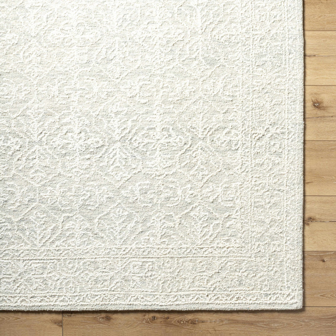 Yadid Traditional White And Gray Wool Area Rug - The Rug Decor