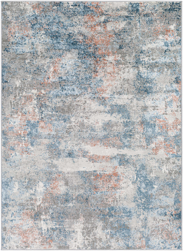 Yakutiye Contemporary Style Gray And Blue Area Rug