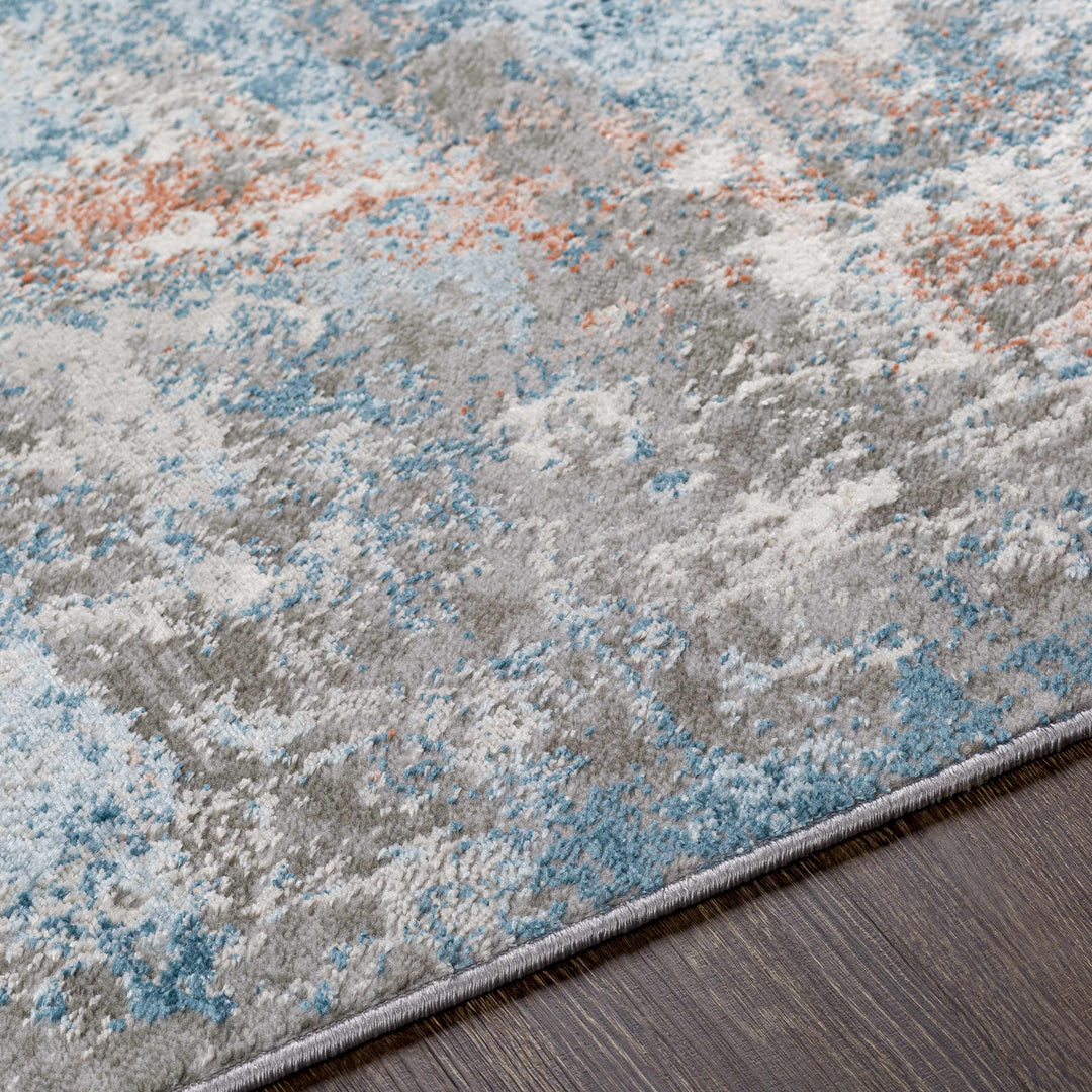 Yakutiye Contemporary Style Gray And Blue Area Rug