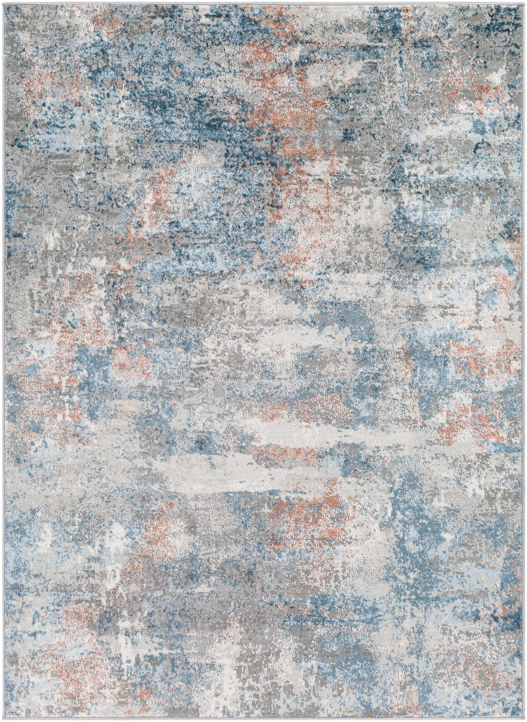 Yakutiye Contemporary Style Gray And Blue Area Rug - The Rug Decor
