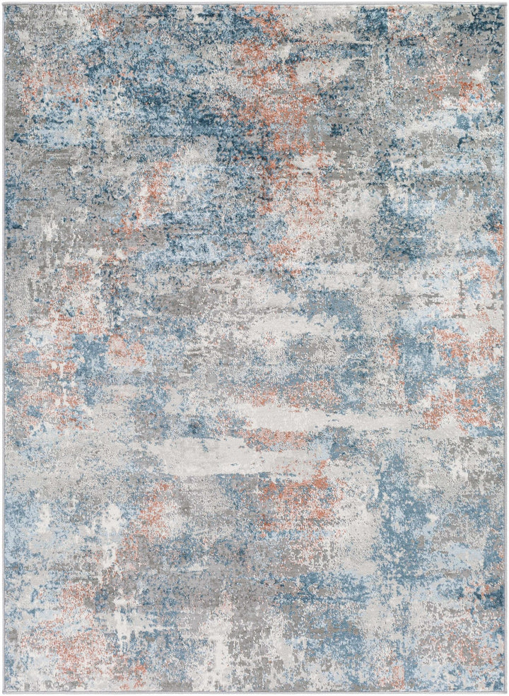 Yakutiye Contemporary Style Gray And Blue Area Rug - The Rug Decor