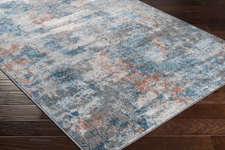 Yakutiye Contemporary Style Gray And Blue Area Rug - The Rug Decor