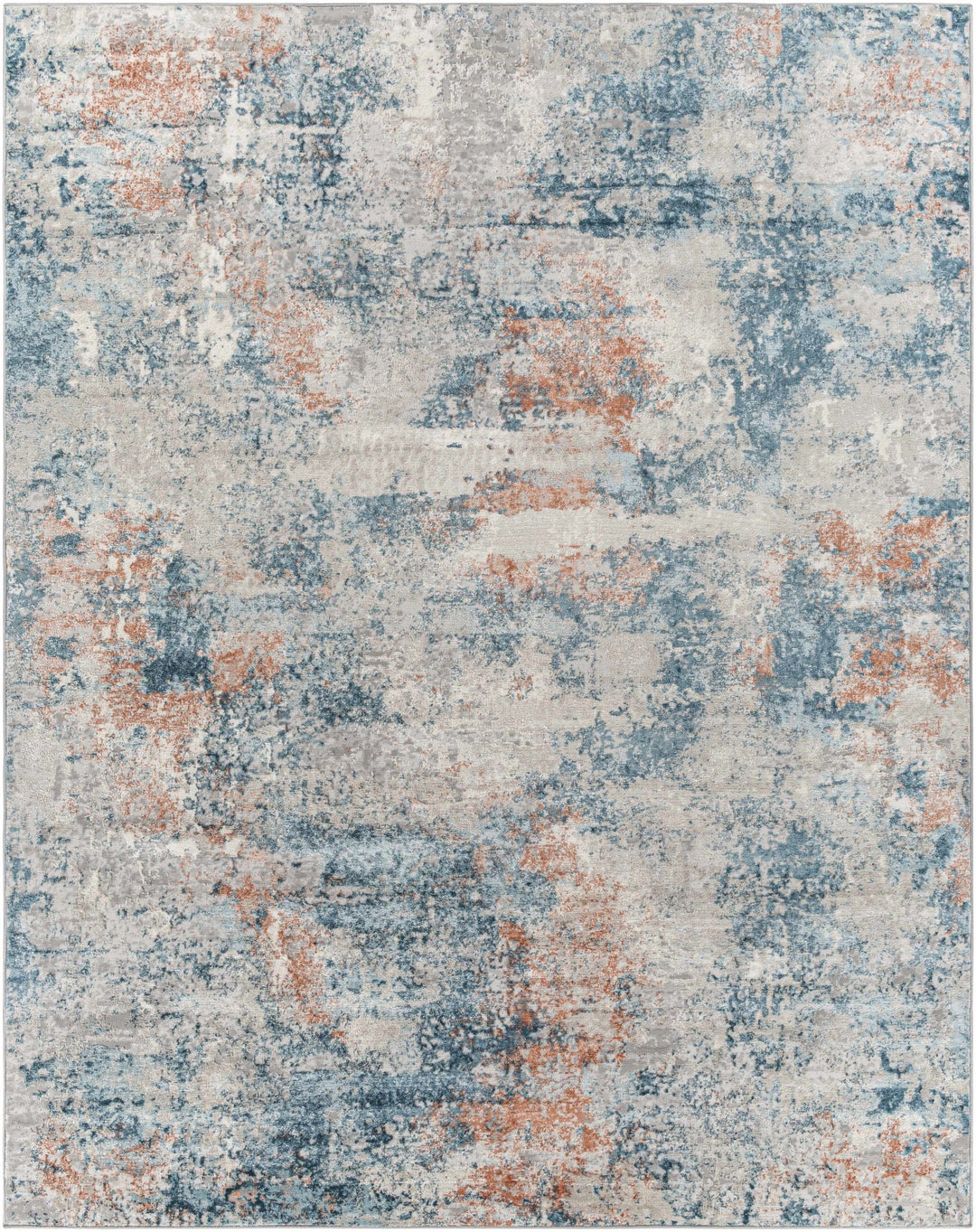 Yakutiye Contemporary Style Gray And Blue Area Rug - The Rug Decor
