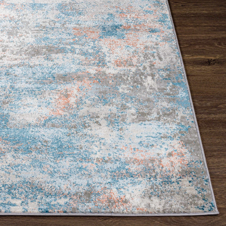 Yakutiye Contemporary Style Gray And Blue Area Rug - The Rug Decor