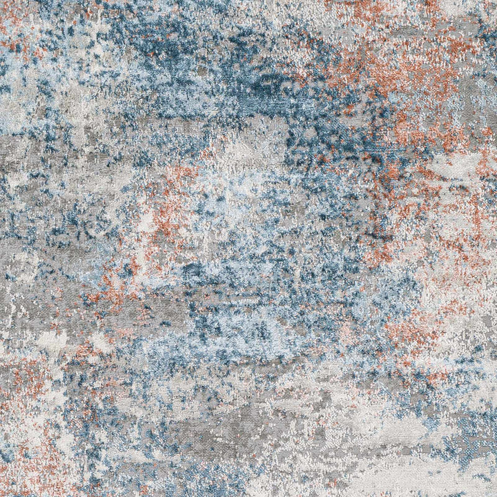 Yakutiye Contemporary Style Gray And Blue Area Rug - The Rug Decor