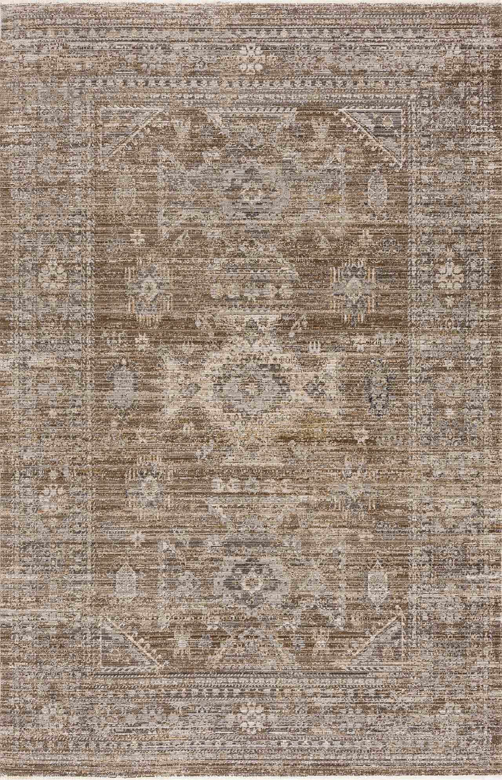 Yamir Vintage Style Brown Washable Outdoor safe Rug - The Rug Decor
