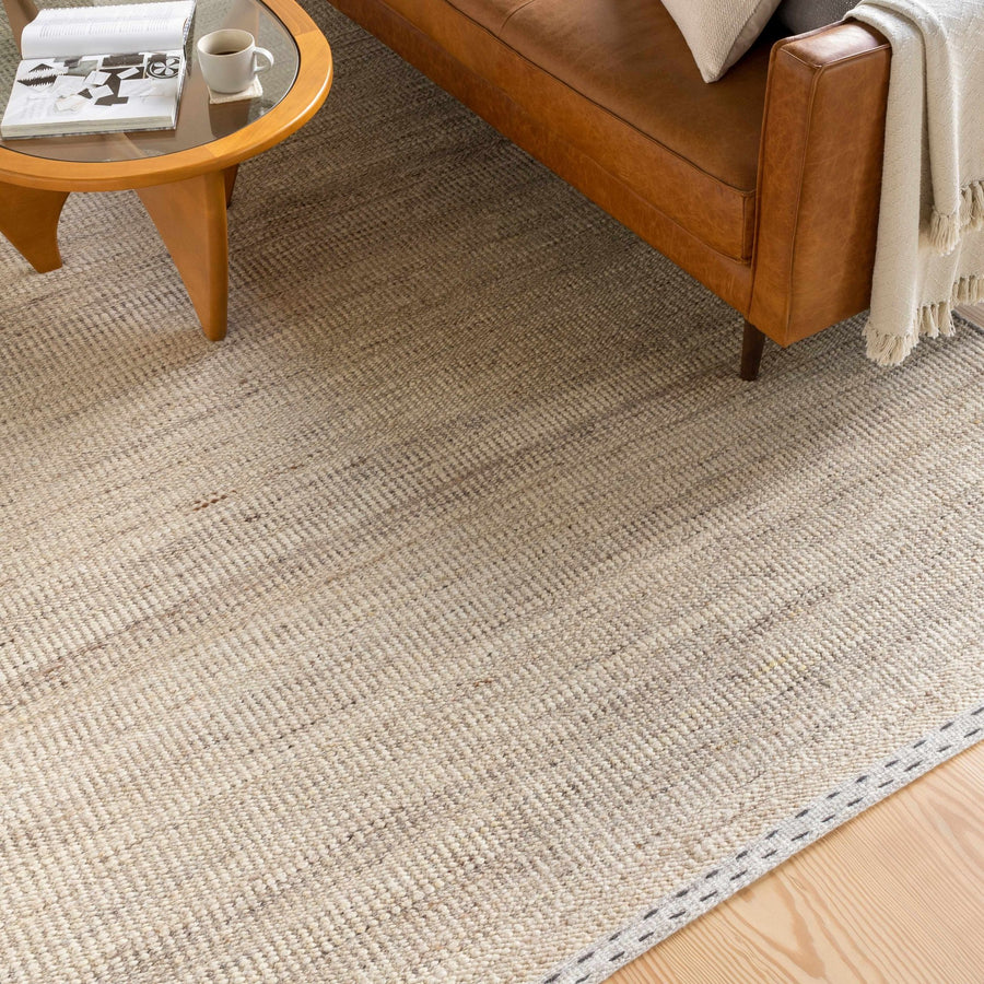 Yaniklar Transitional Design Beige Hand Woven Wool Rug - The Rug Decor