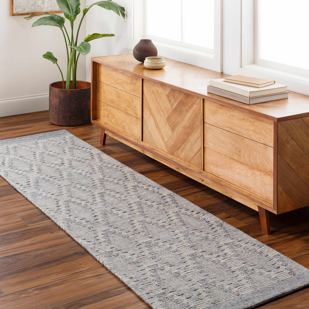 Yank Bohemian Design Gray Hand Woven Wool Rug - The Rug Decor