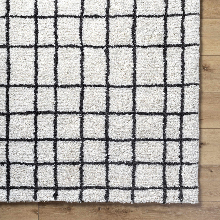 Yaotl Contemporary Checkered Pattern Black Hand Tufted Area Rug - The Rug Decor