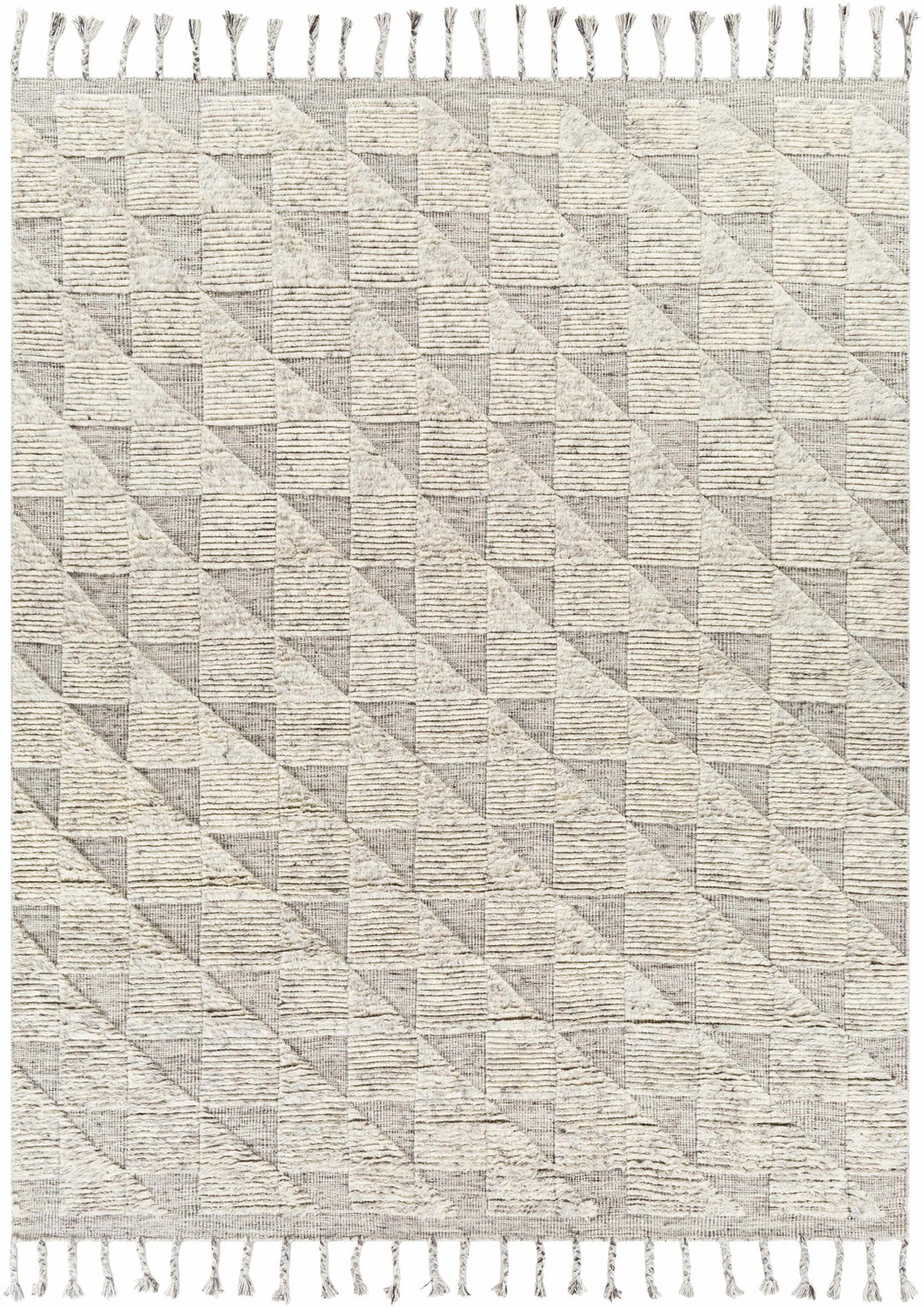 Yarravel Beige Modern Geometrical Design Hand Knotted Area Rug - The Rug Decor