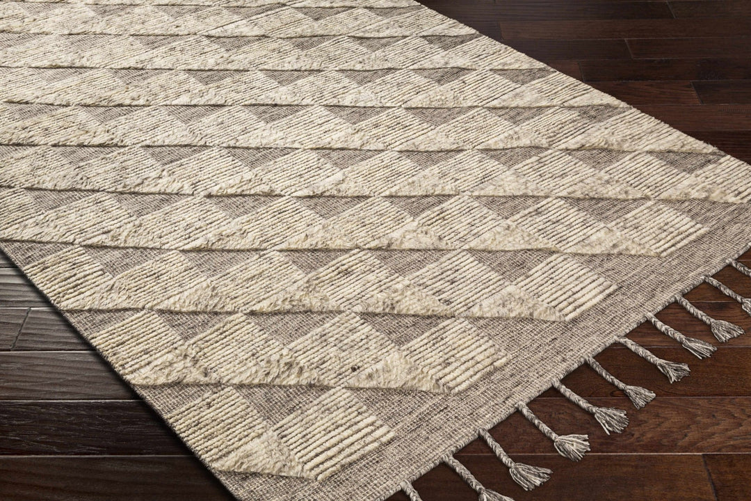 Yarravel Beige Modern Geometrical Design Hand Knotted Area Rug - The Rug Decor