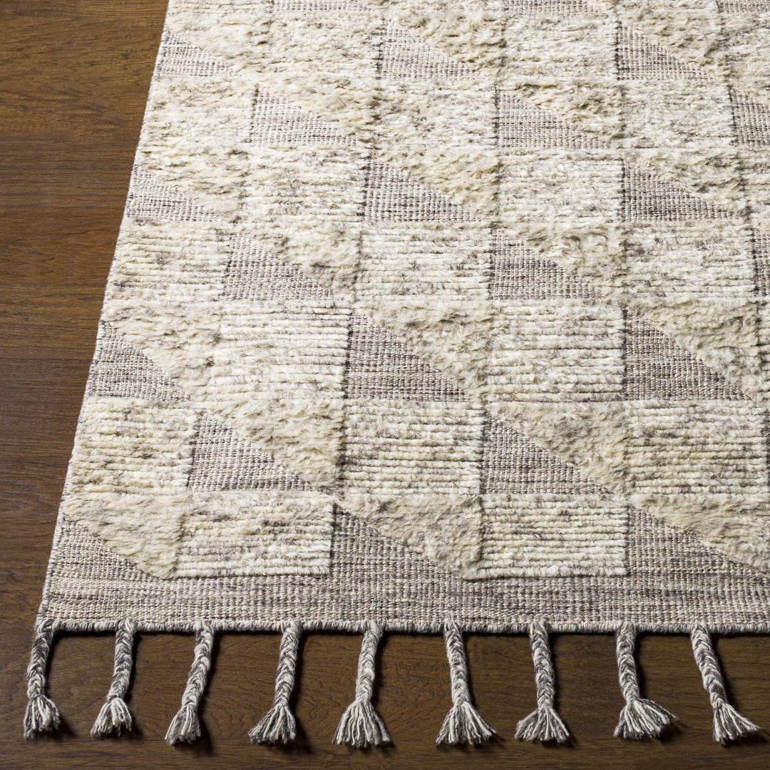 Yarravel Beige Modern Geometrical Design Hand Knotted Area Rug - The Rug Decor