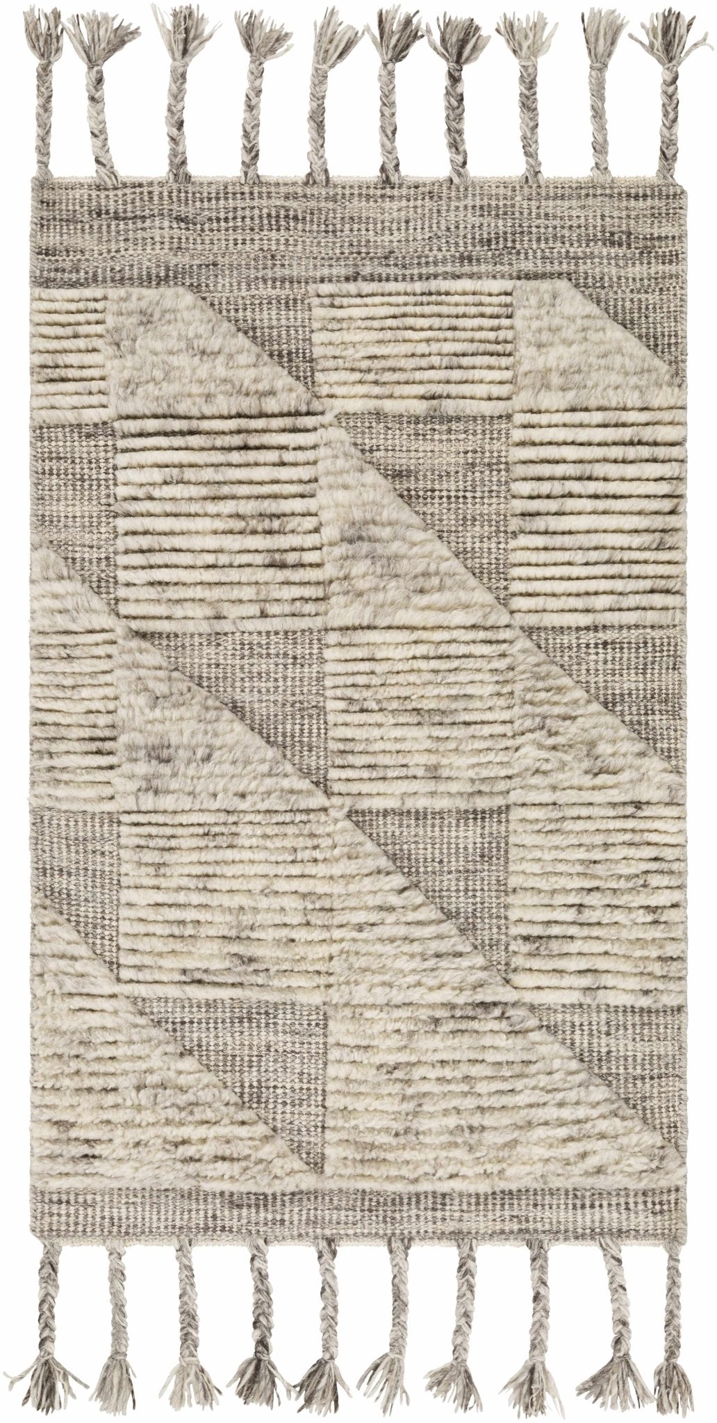 Yarravel Beige Modern Geometrical Design Hand Knotted Area Rug - The Rug Decor