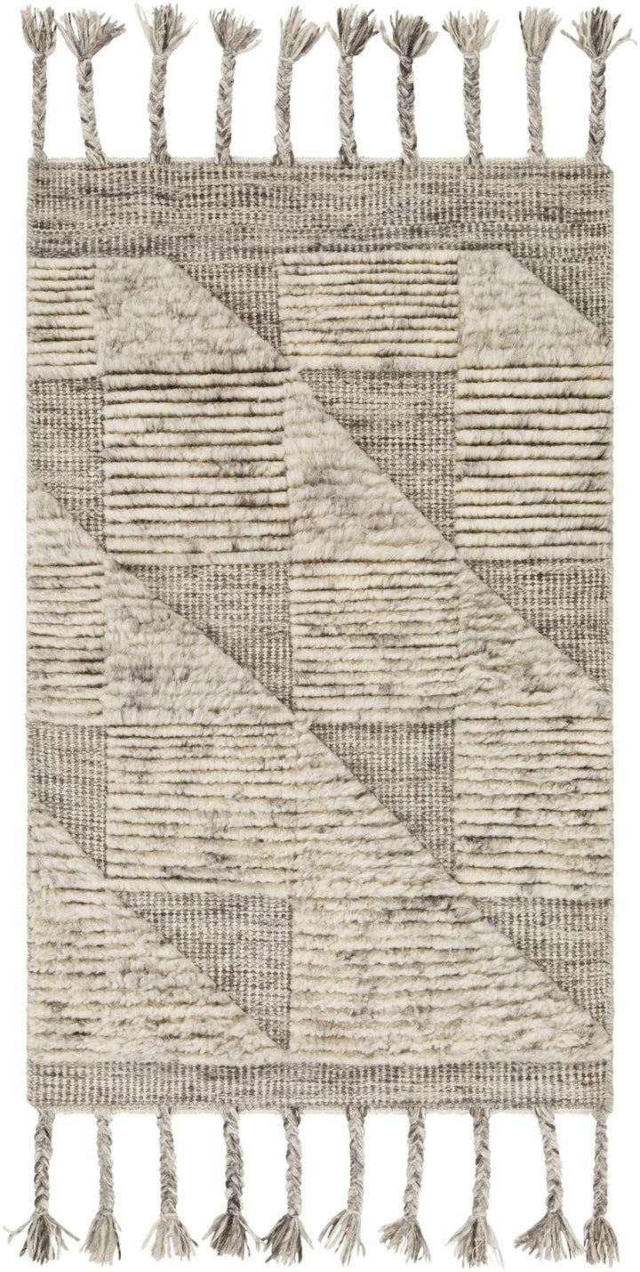 Yarravel Beige Modern Geometrical Design Hand Knotted Area Rug - The Rug Decor