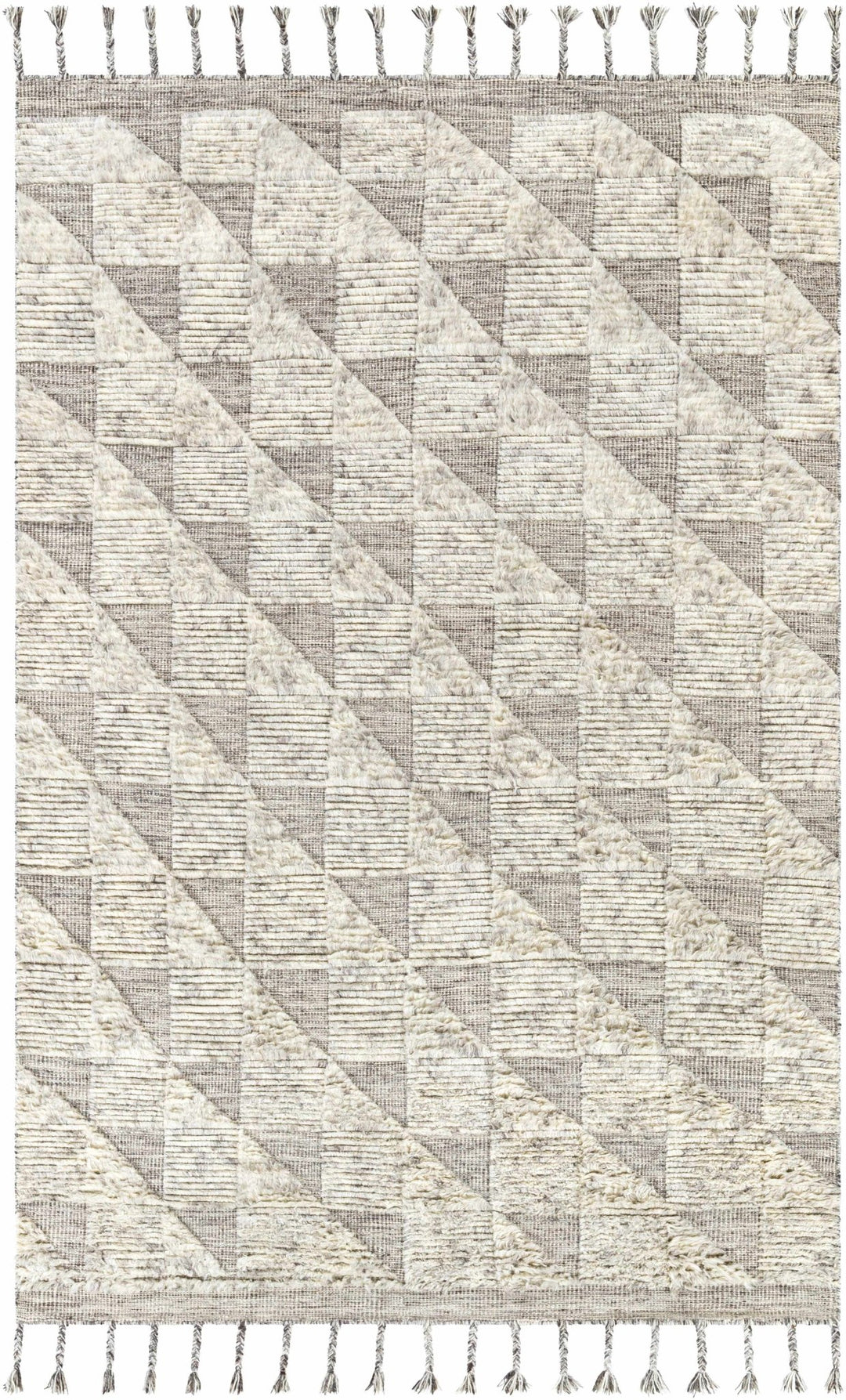 Yarravel Beige Modern Geometrical Design Hand Knotted Area Rug - The Rug Decor