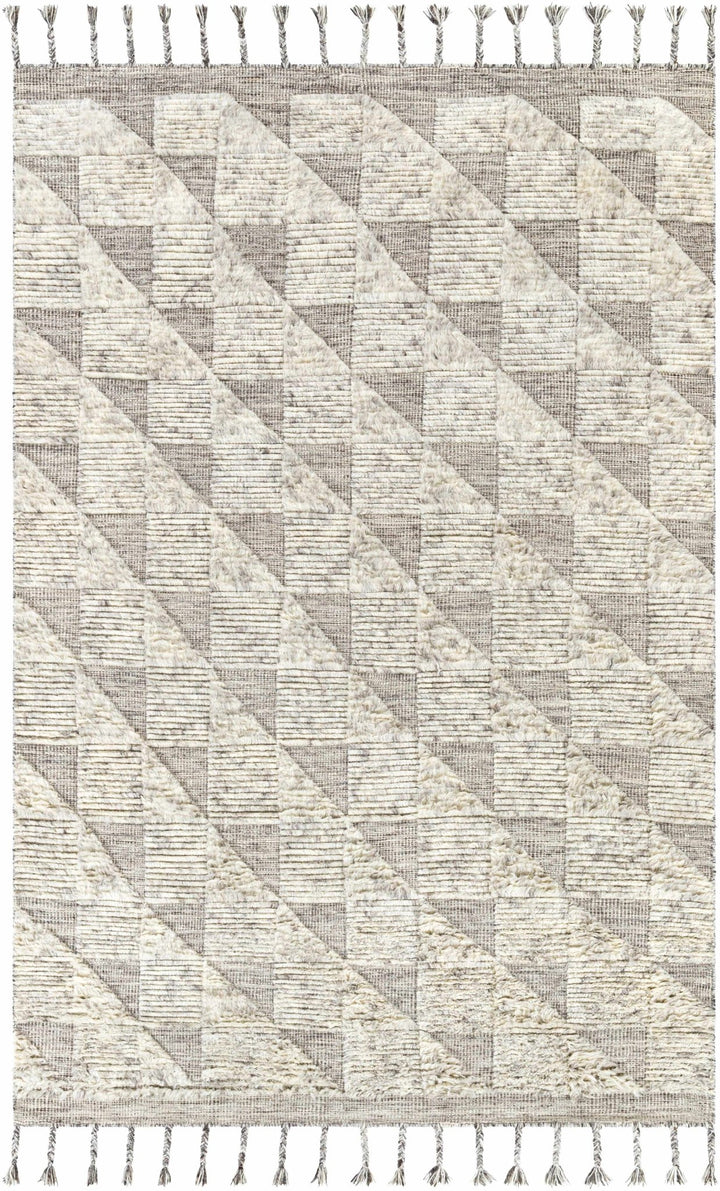 Yarravel Beige Modern Geometrical Design Hand Knotted Area Rug - The Rug Decor